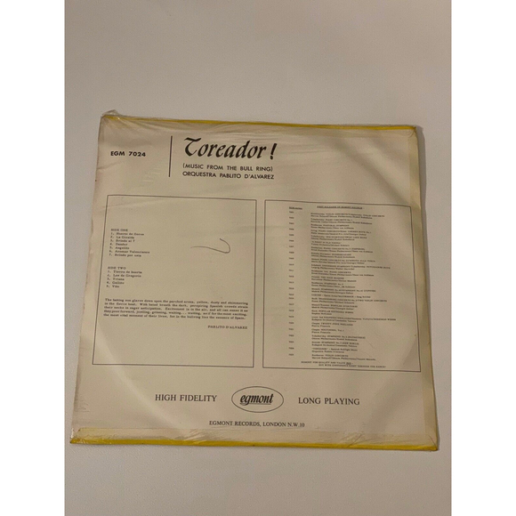 Toreador! Music From The Bull Ring LP Orquestra Pablito D'Alvarez Egmont SEALED - Picture 2 of 5